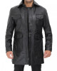 Shelby Mens Four Pocket Black Leather Shearling Lined Coat Shelby Mens Four Pocket Black Leather Shearling Lined Coat