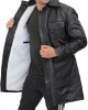 Shelby Mens Four Pocket Black Leather Shearling Lined Coat Shelby Mens Four Pocket Black Leather Shearling Lined Coat