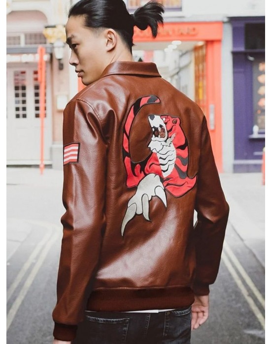 Shenmue Ryo Hazuki Logo Brown Leather Jacket