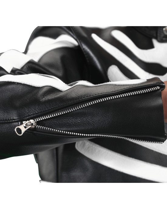 Skeleton Vanson Bones Black Leather Jacket