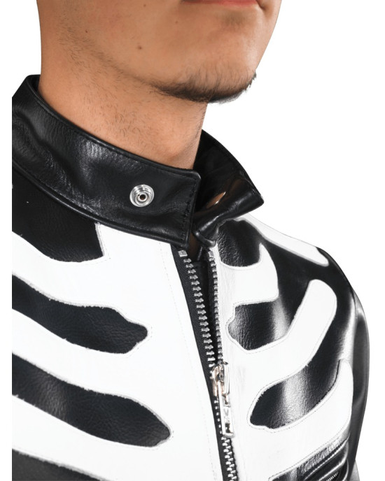 Skeleton Vanson Bones Black Leather Jacket