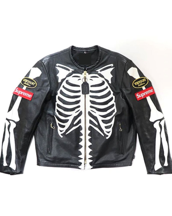 Skeleton Vanson Red Genuine Leather Jacket Skeleton Vanson Red Genuine Leather Jacket