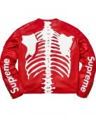 Skeleton Vanson Red Genuine Leather Jacket