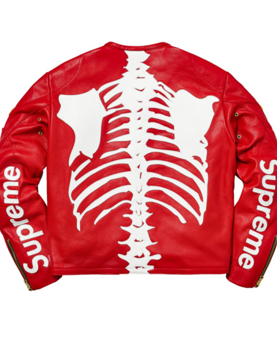 Skeleton Vanson Red Genuine Leather Jacket Skeleton Vanson Red Genuine Leather Jacket