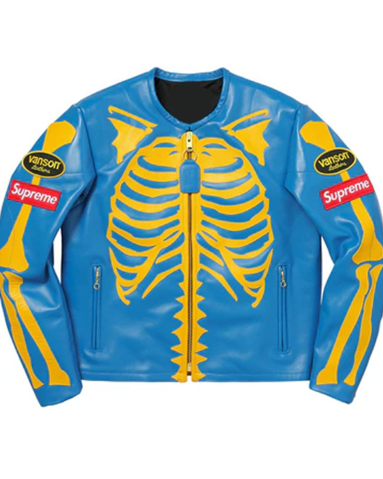 Skeleton Vanson Red Genuine Leather Jacket Skeleton Vanson Red Genuine Leather Jacket