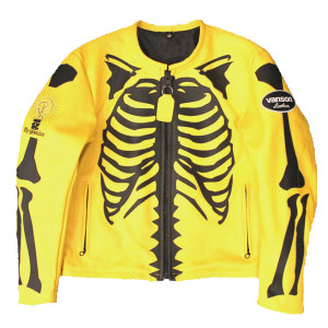 Skeleton Vanson Red Genuine Leather Jacket