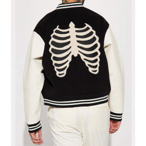 Skeleton Varsity Wool & Leather Jacket