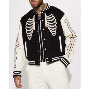 Skeleton Varsity Wool & Leather Jacket