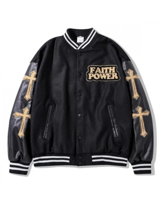 Slash Youth Faith Power Varsity Jacket Slash Youth Faith Power Varsity Jacket