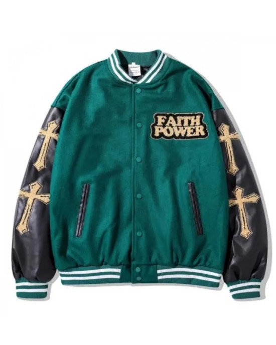 Slash Youth Faith Power Varsity Jacket Slash Youth Faith Power Varsity Jacket