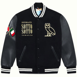 Sotto Sotto OVO Black Varsity Jacket