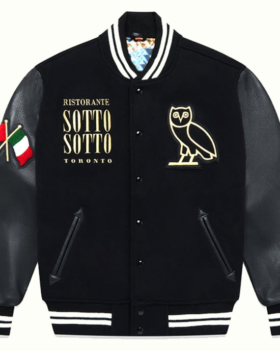 Sotto Sotto OVO Black Varsity Jacket Sotto Sotto OVO Black Varsity Jacket
