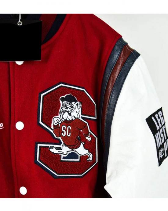 South Carolina State University Letterman Red and White Jacket South Carolina State University Letterman Red and White Jacket