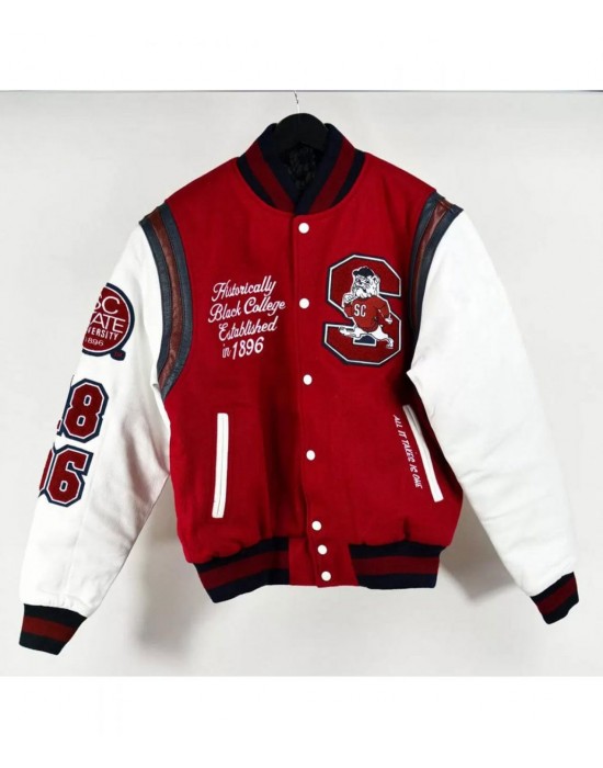 South Carolina State University Letterman Red and White Jacket