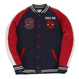 Spiderman Navy and Red Letterman Jacket