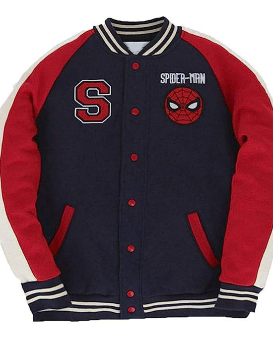 Spiderman Navy and Red Letterman Jacket Spiderman Navy and Red Letterman Jacket