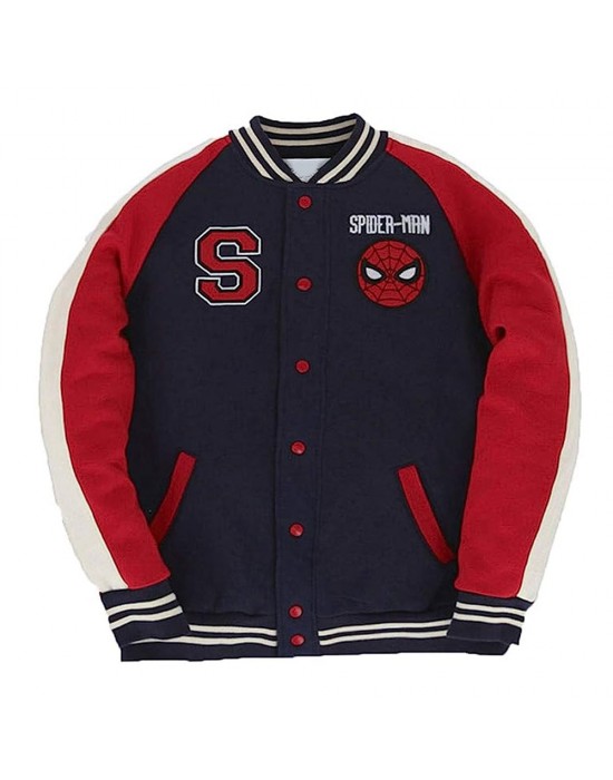 Spiderman Navy and Red Letterman Jacket