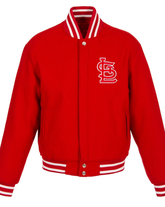 St. Louis Cardinals Embroidered Varsity Red Wool Jacket St. Louis Cardinals Embroidered Varsity Red Wool Jacket