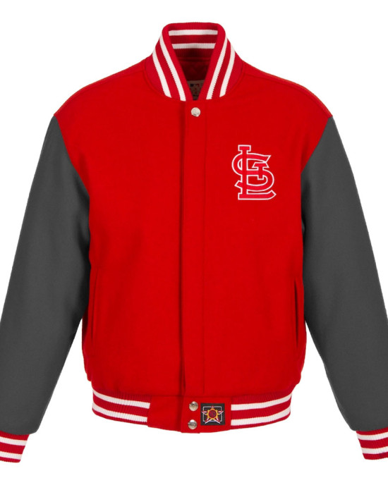 St. Louis Cardinals Embroidered Varsity Red Wool Jacket St. Louis Cardinals Embroidered Varsity Red Wool Jacket