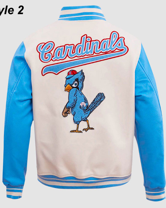St. Louis Cardinals Retro Classic Rib Blue Wool Varsity Jacket St. Louis Cardinals Retro Classic Rib Blue Wool Varsity Jacket