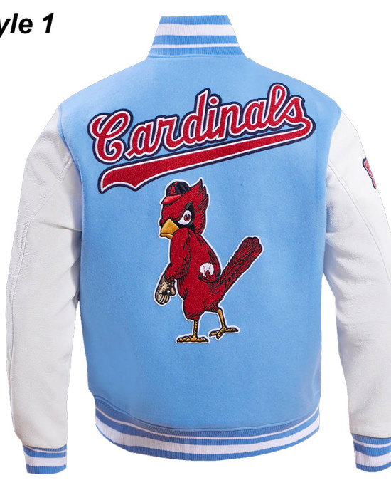St. Louis Cardinals Retro Classic Rib Blue Wool Varsity Jacket St. Louis Cardinals Retro Classic Rib Blue Wool Varsity Jacket