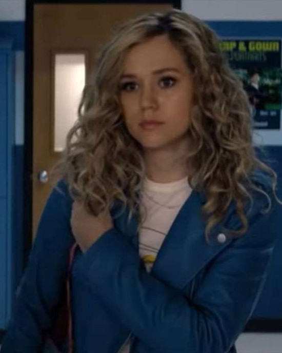 Stargirl S02 Brec Bassinger Blue Leather Jacket Stargirl S02 Brec Bassinger Blue Leather Jacket