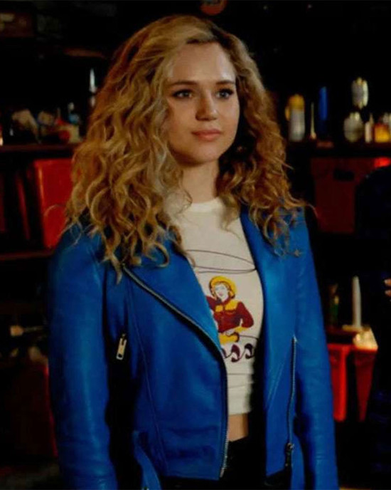 Stargirl S02 Brec Bassinger Blue Leather Jacket Stargirl S02 Brec Bassinger Blue Leather Jacket
