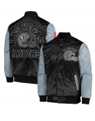 Starter Las Vegas Raiders Black and Grey Satin Jacket