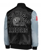 Starter Las Vegas Raiders Black and Grey Satin Jacket