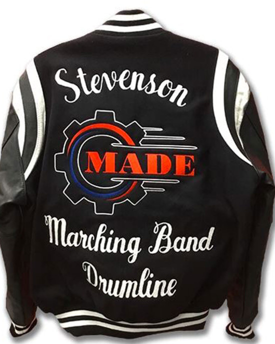Stevenson Marching Black Wool Varsity Jacket