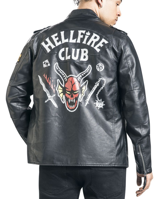 Stranger Things Hellfire Leather Jacket Stranger Things Hellfire Leather Jacket