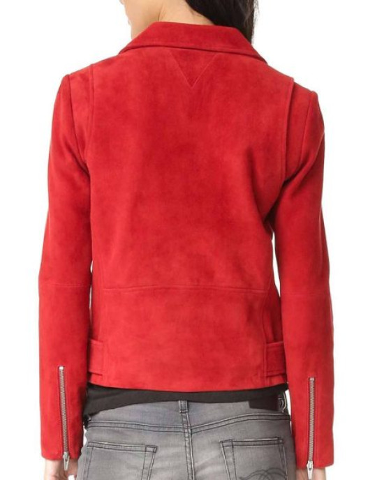 Suede Once Upon A Time Emma Red Leather Jacket Suede Once Upon A Time Emma Red Leather Jacket