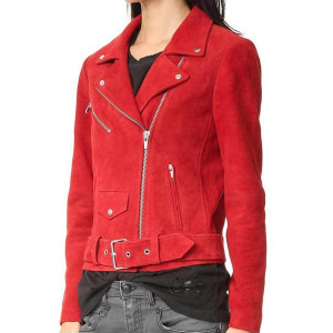 Suede Once Upon A Time Emma Red Leather Jacket