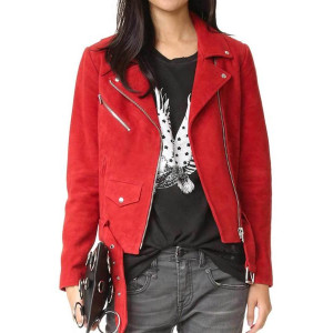 Suede Once Upon A Time Emma Red Leather Jacket