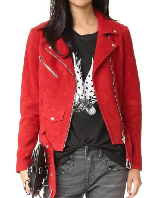 Suede Once Upon A Time Emma Red Leather Jacket Suede Once Upon A Time Emma Red Leather Jacket