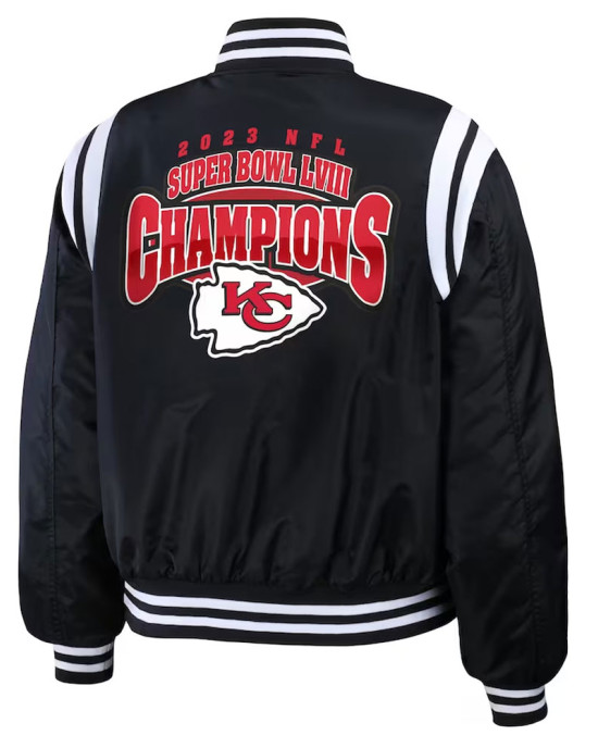 Super Bowl LVIII Champions Kansas City Chiefs Varsity Bomber Jacket Super Bowl LVIII Champions Kansas City Chiefs Varsity Bomber Jacket