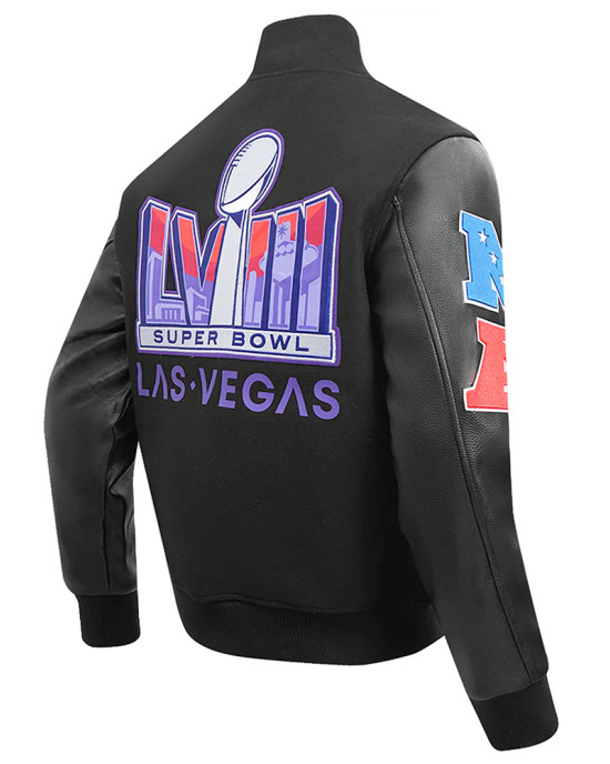 Superbowl LVIII Wool/Leather Varsity Jacket Superbowl LVIII Wool/Leather Varsity Jacket