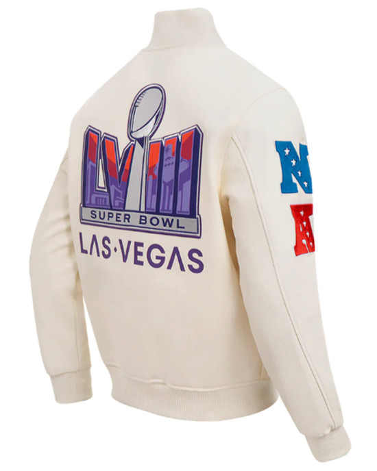 Superbowl LVIII Wool/Leather Varsity Jacket Superbowl LVIII Wool/Leather Varsity Jacket