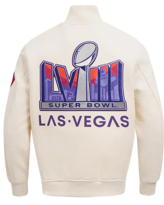 Superbowl LVIII Wool/Leather Varsity Jacket Superbowl LVIII Wool/Leather Varsity Jacket