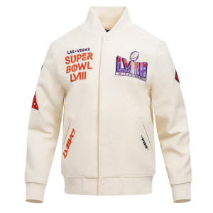 Superbowl LVIII Wool/Leather Varsity Jacket