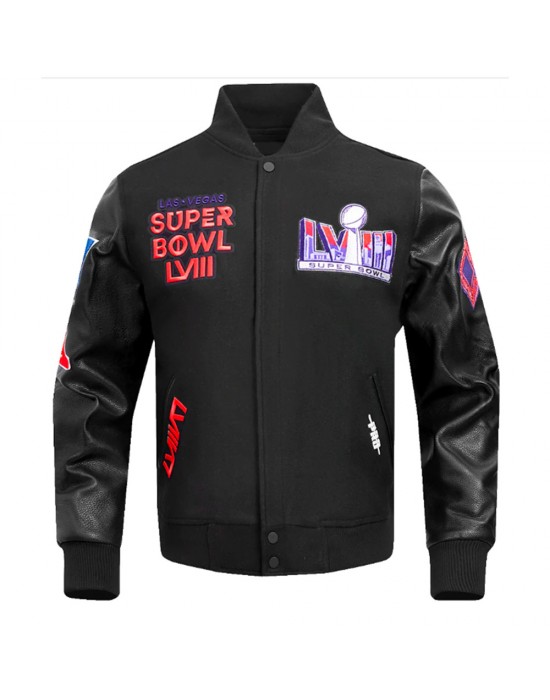 Superbowl LVIII Wool/Leather Varsity Jacket