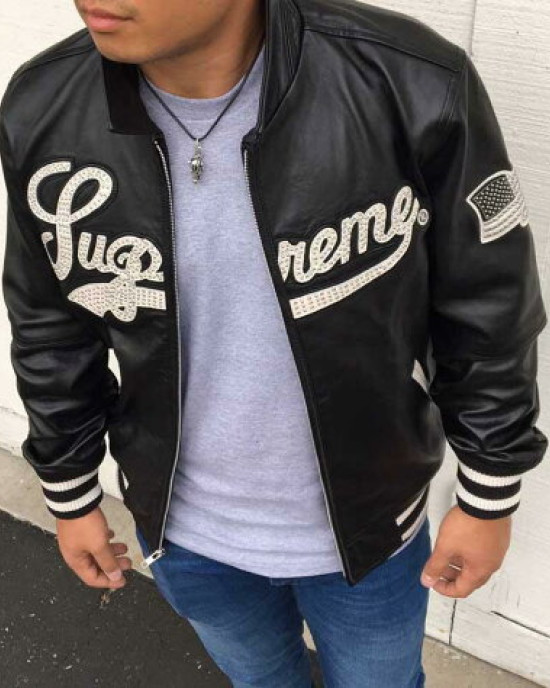 Supreme Uptown Studded Varsity Leather Jacket Supreme Uptown Studded Varsity Leather Jacket