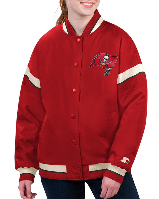 Tampa Bay Buccaneers Tournament Red Varsity Jacket Tampa Bay Buccaneers Tournament Red Varsity Jacket
