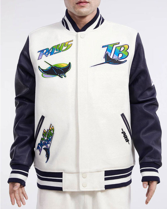 Tampa Devil Rays Retro Classic Rib Varsity Jacket Tampa Devil Rays Retro Classic Rib Varsity Jacket