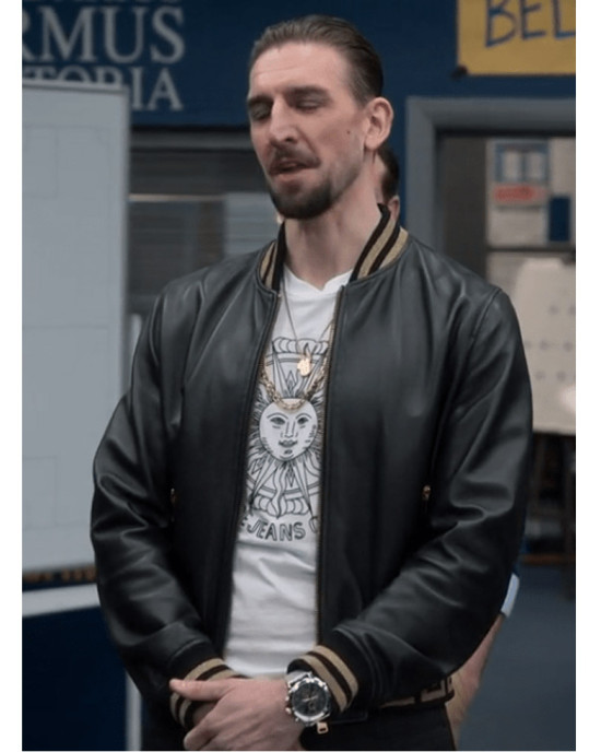 Ted Lasso S03 Maximilian Osinski Leather Jacket Ted Lasso S03 Maximilian Osinski Leather Jacket