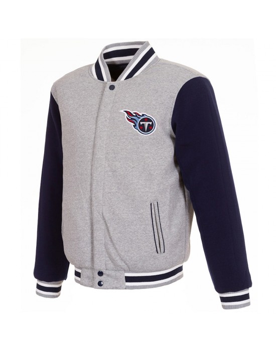 Tennessee Titans Varsity Gray and Navy Wool Jacket