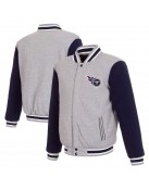Tennessee Titans Varsity Gray and Navy Wool Jacket