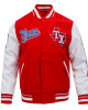 Texas Rangers Script Tail Classic Rib Varsity Jacket Texas Rangers Script Tail Classic Rib Varsity Jacket