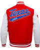 Texas Rangers Script Tail Classic Rib Varsity Jacket Texas Rangers Script Tail Classic Rib Varsity Jacket
