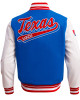 Texas Rangers Script Tail Classic Rib Varsity Jacket Texas Rangers Script Tail Classic Rib Varsity Jacket